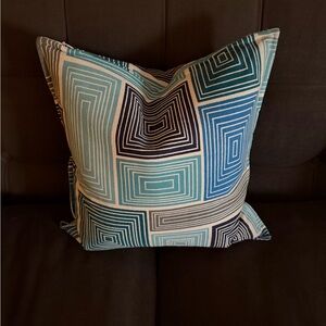 Jonathan Adler Geometric Blue and Black Throw Pillows (2)